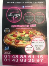 ou trouver une pizzeria en livraison à domicile à livry gargan N3 proche mairie Allo Pizza 30